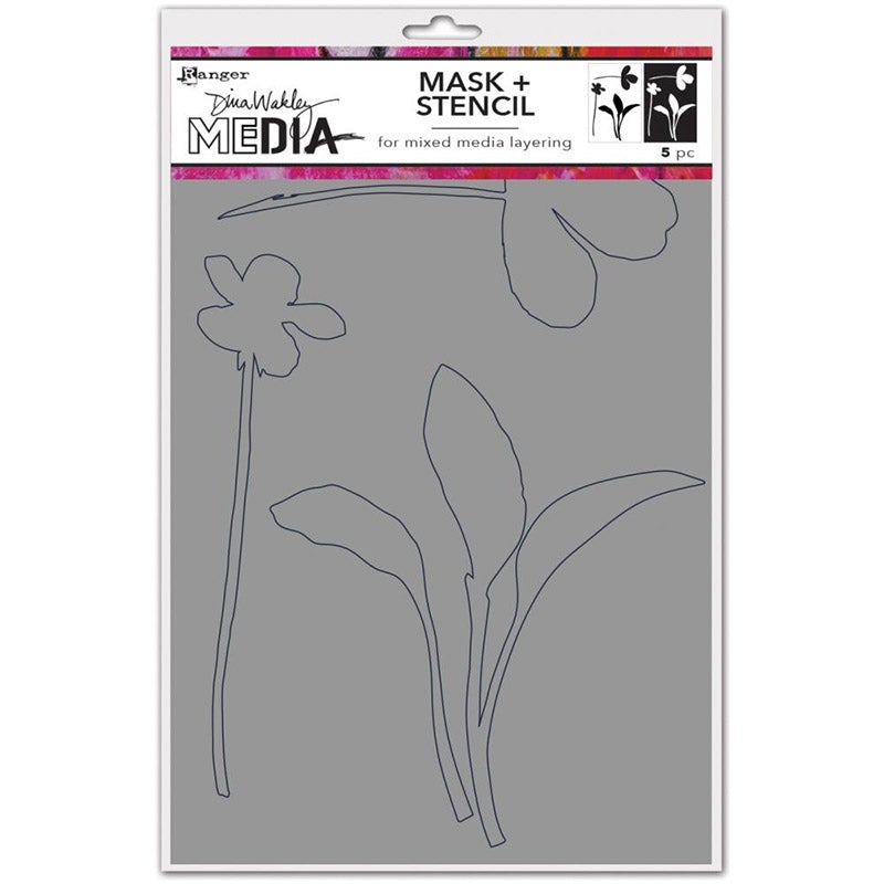 Dina Wakley Stencil Sprouts