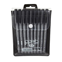 COPIC Multiliner Pen 9pc of Black B2