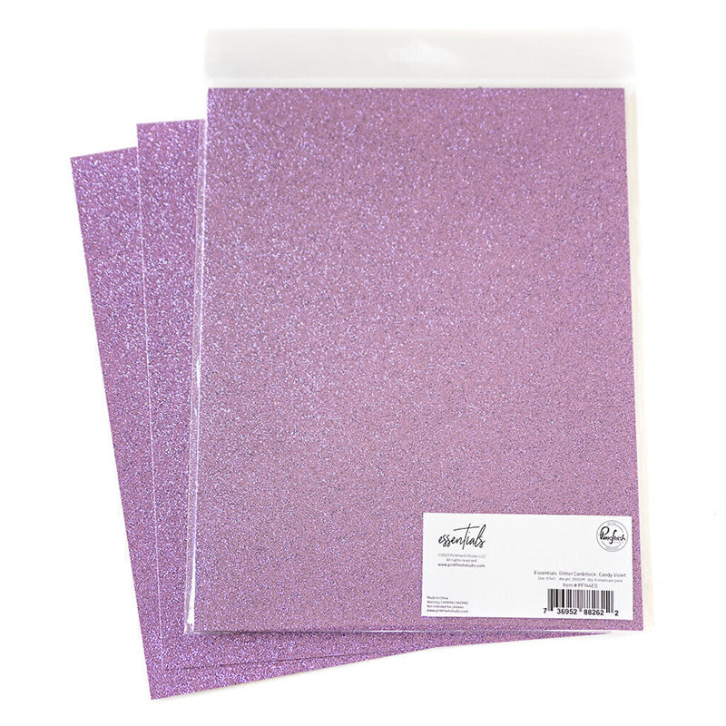 Pinkfresh Studio Essentials Glitter Cardstock Candy Violet