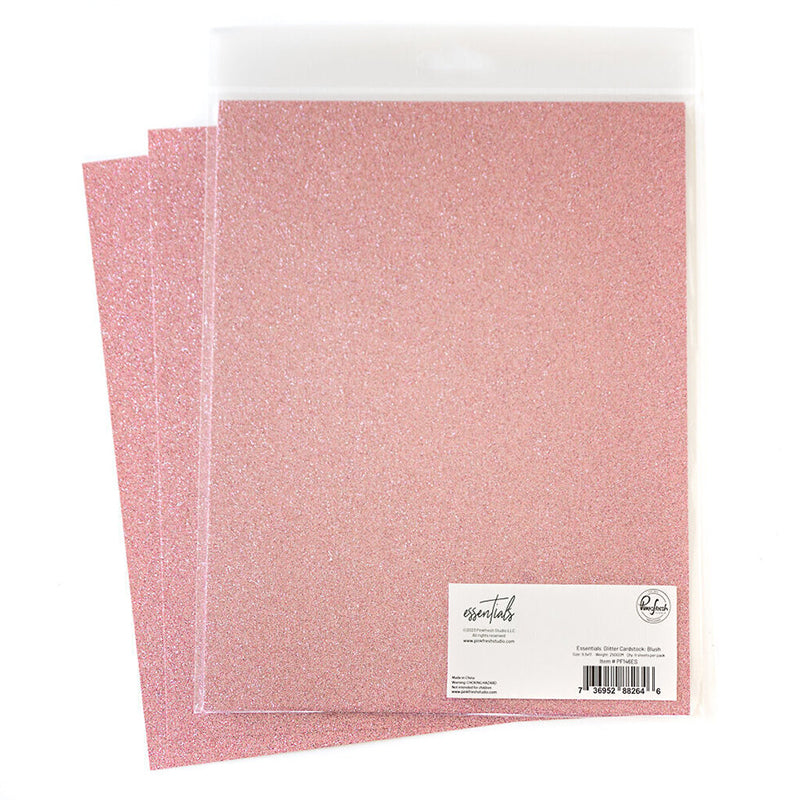 Pinkfresh Studio Essentials Glitter Cardstock Blush