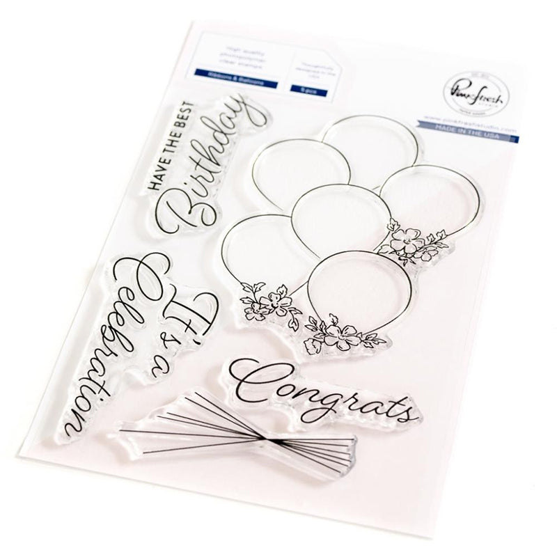Pinkfresh Studio Clear Stamps Ribbons & Balloons