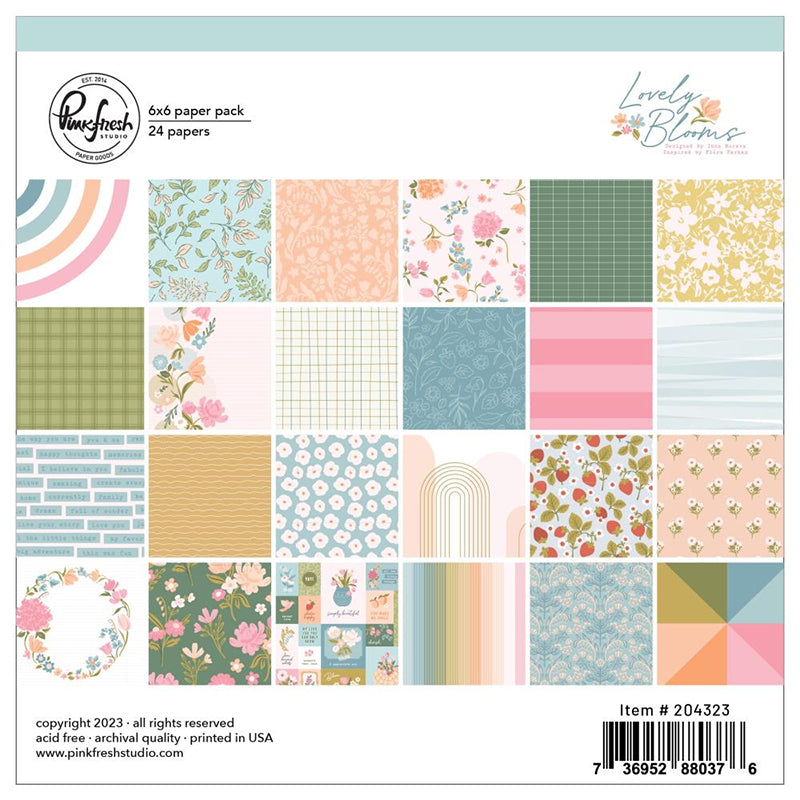 Pinkfresh Studio Paper 6x6 Lovely Blooms