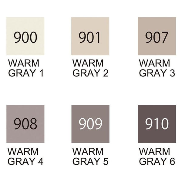 ZIG Clean Color Marker 6pc Warm Gray