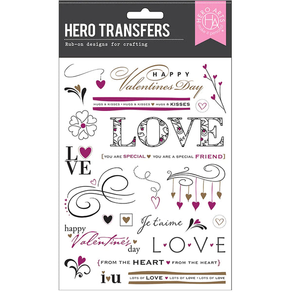 Hero Arts Transfer Sheet Hugs and Kisses