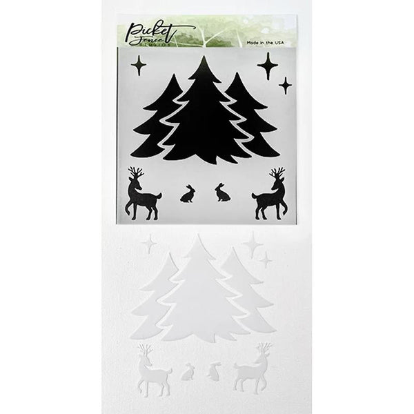 Picket Fence Studios - Slim Line Tall Christmas Tree Stencil