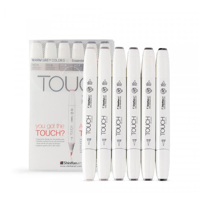 TOUCH Twin Brush Marker 6pc Warm Gray