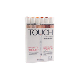 TOUCH Twin Brush Marker 6pc Skin B