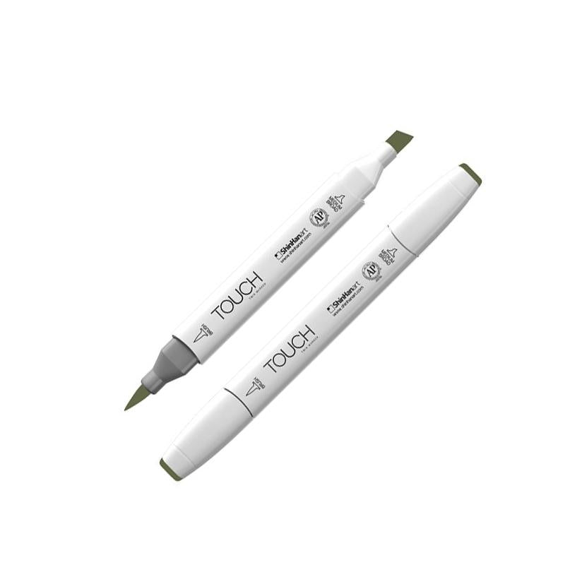 TOUCH Twin Brush Marker Y225 Olive Green Dark