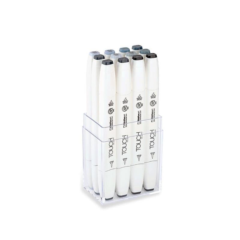 TOUCH Twin Brush Marker 12pc Blue Gray
