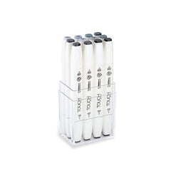 TOUCH Twin Brush Marker 12pc Blue Gray