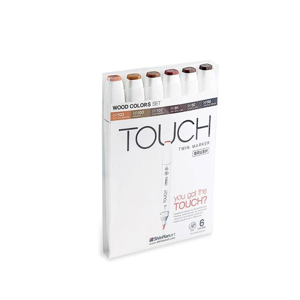 TOUCH Twin Brush Marker 6pc Wood