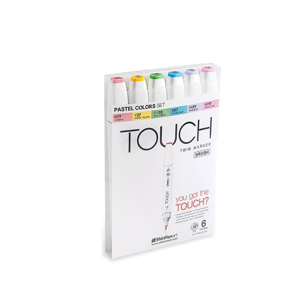 TOUCH Twin Brush Marker 6pc Pastel
