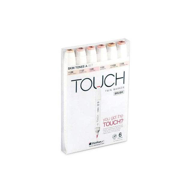 TOUCH Twin Brush Marker 6pc Skin A
