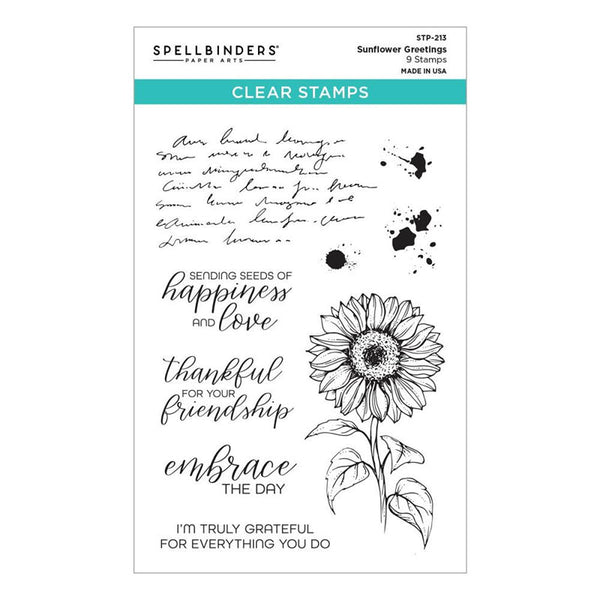 Spellbinders Clear Stamps Sunflower Greetings