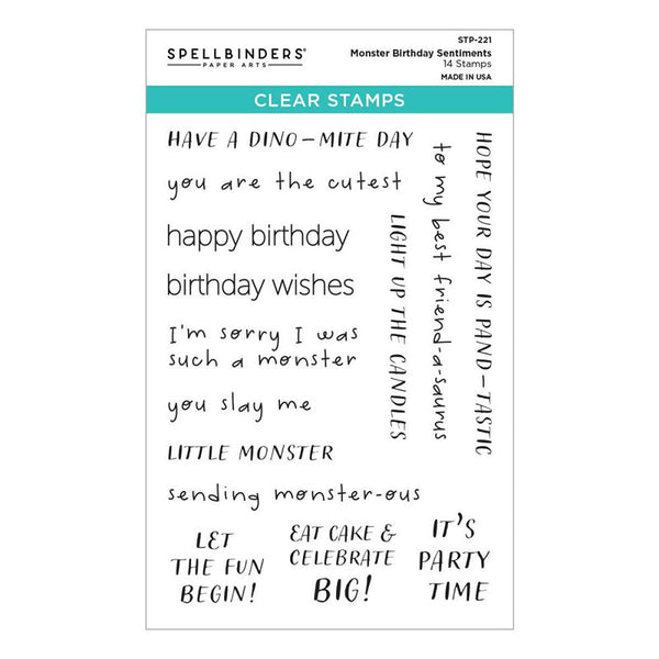 Spellbinders Clear Stamps Monster Birthday Sentiment