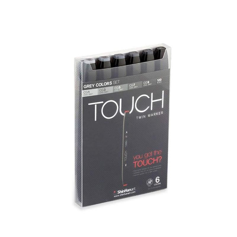 TOUCH Twin Marker 6pc Gray