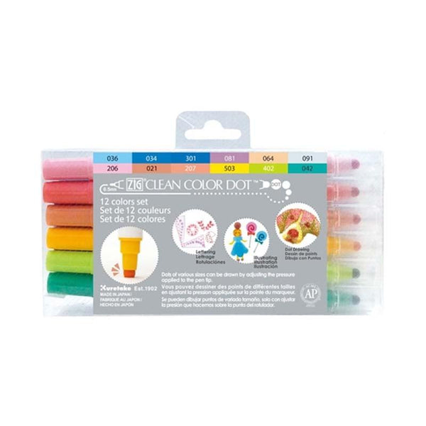 Zig Clean Color Dot Marker 12pc
